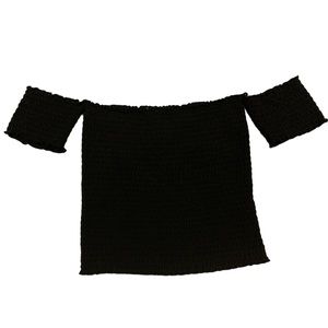 Cute - off the shoulder black sweater top